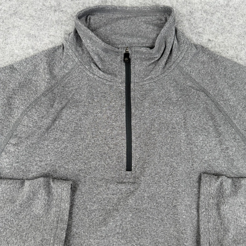 REI Co Op Mens Medium Gray 1/4‎ Zip Pullover Long Sleeve Performance Shirt